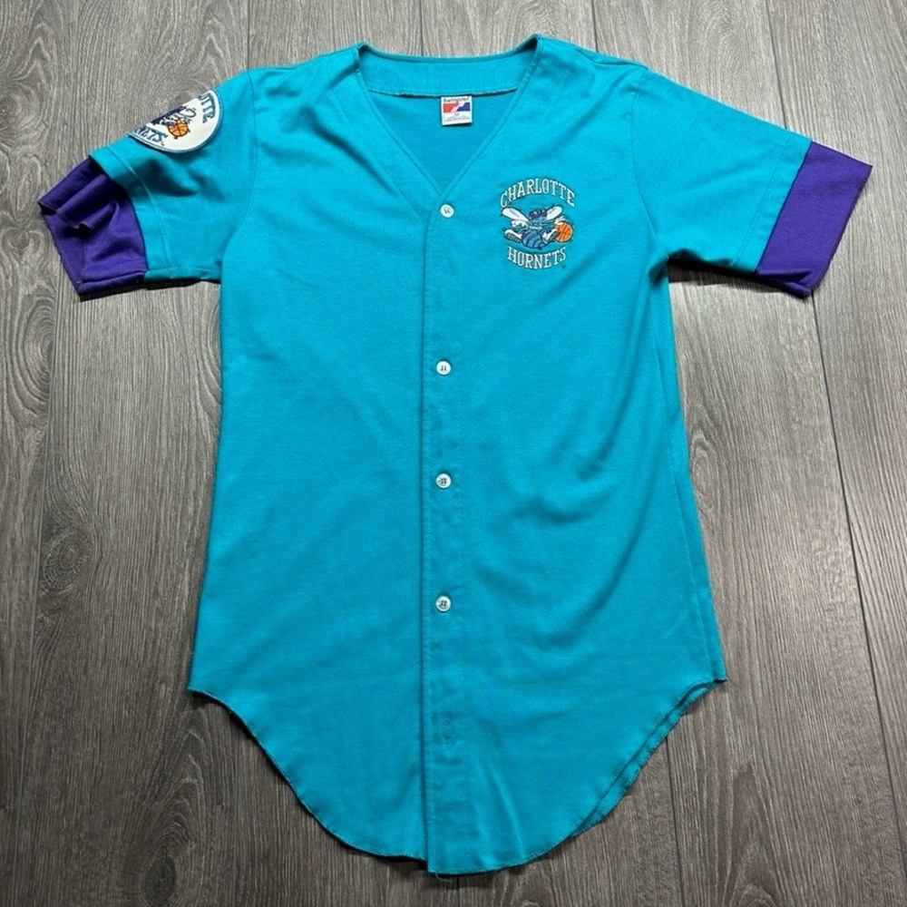 Vintage Swingster Charlotte Hornets NBA Jersey Mens Medium Teal Purple 90s USA